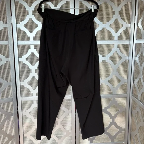 Black Tapered Track Pants with Elastic Waistband - Picture 7 of 8